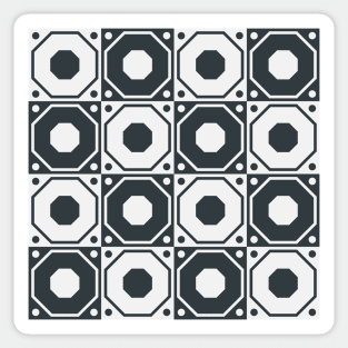 Mosaic Squares Black and White Sticker